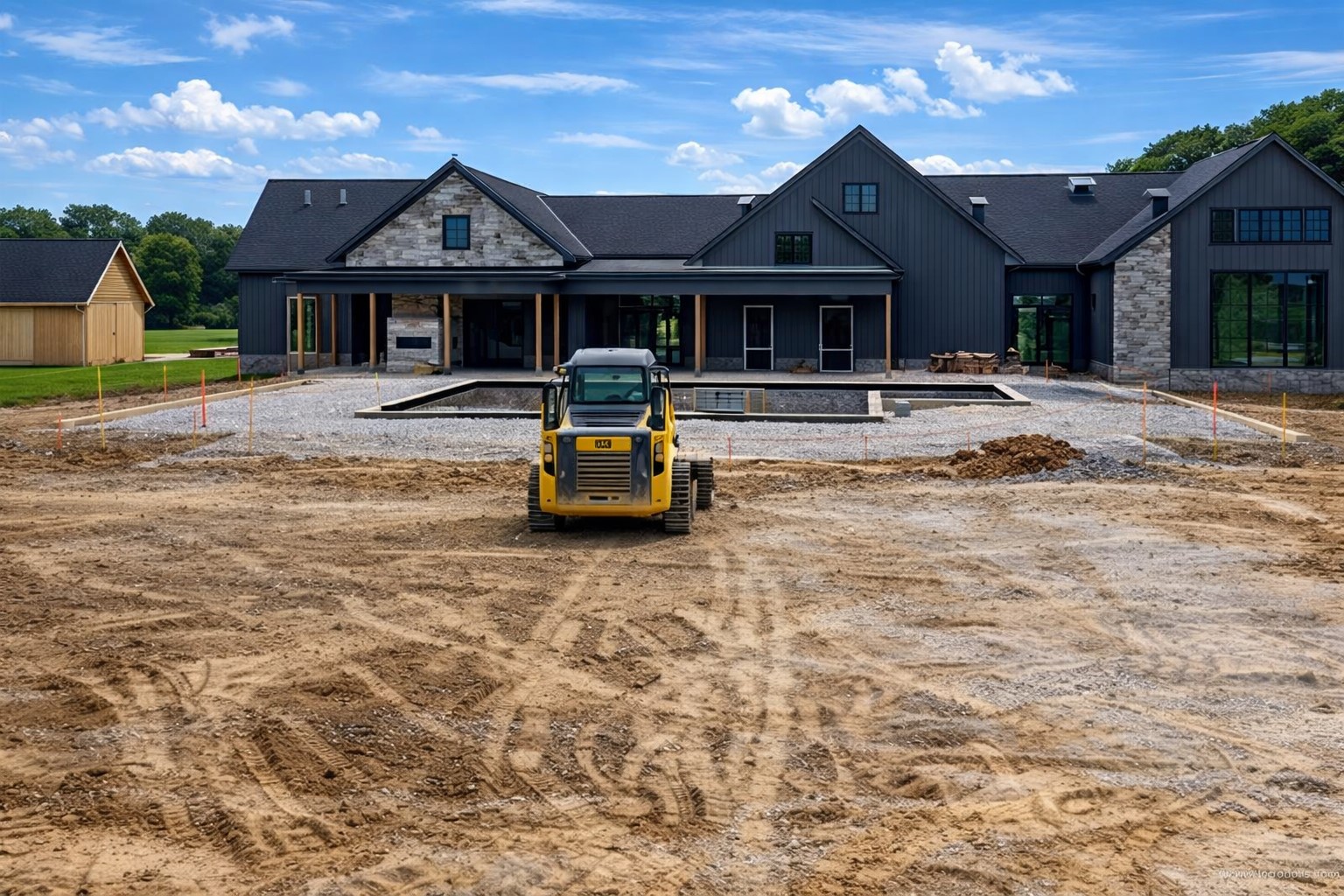 Modern house under construction